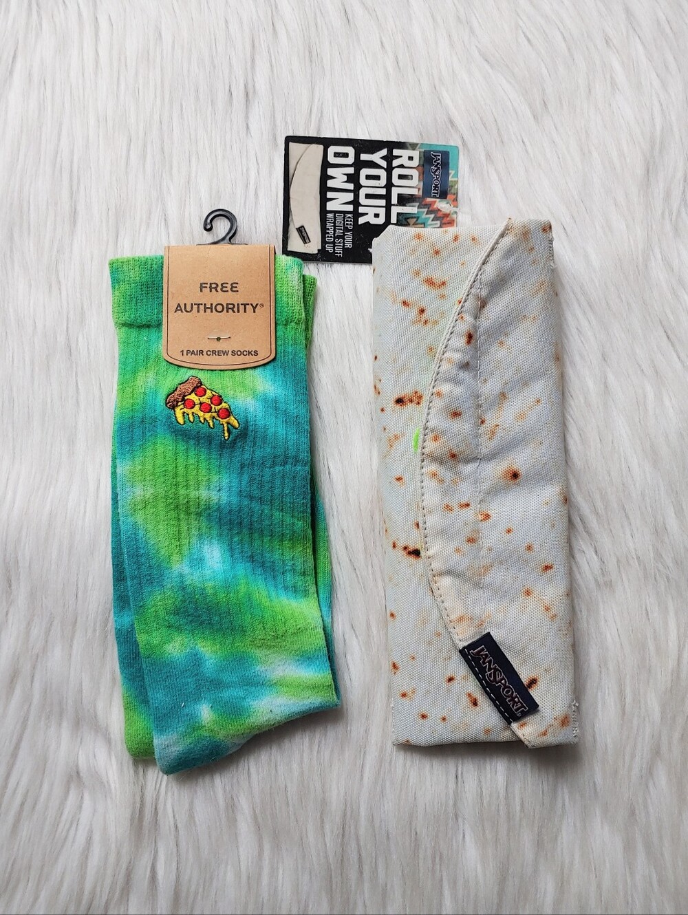 Back to School Set for Foodies feat. Green Pizza Socks & Burrito Pencil-Holder L